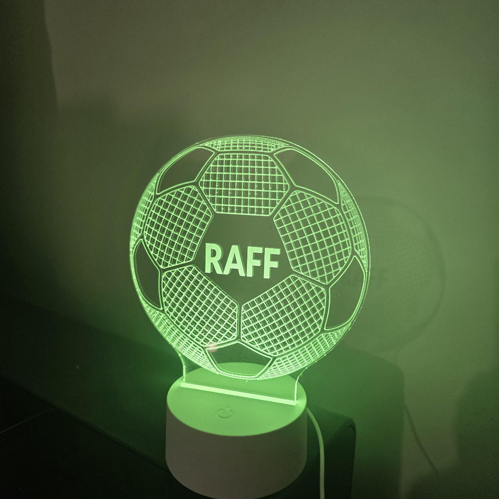Personalised Football Lamp, Custom Name LED Soccer Night Light, Football Gifts for Boys, Boys Bedroom Decor, Sports Fan Present, Kids Lamp