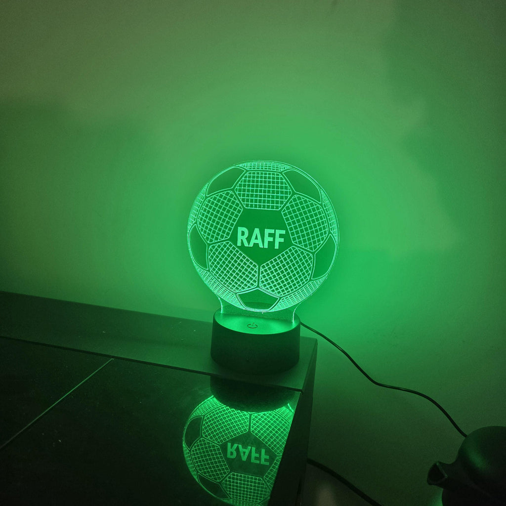 Personalised Football Lamp, Custom Name LED Soccer Night Light, Football Gifts for Boys, Boys Bedroom Decor, Sports Fan Present, Kids Lamp