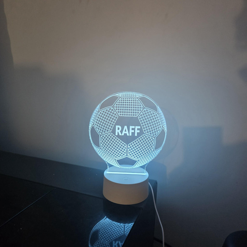 Personalised Football Lamp – Custom Name LED Soccer Night Light, Boys Bedroom Decor, Birthday Gift, Kids Room Decor