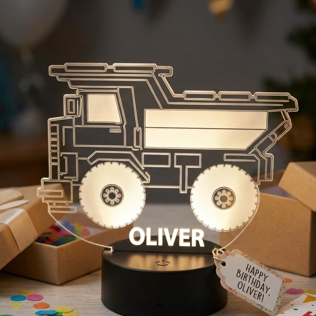 Personalized Tractor Night Light – Custom Kids Bedroom Decor