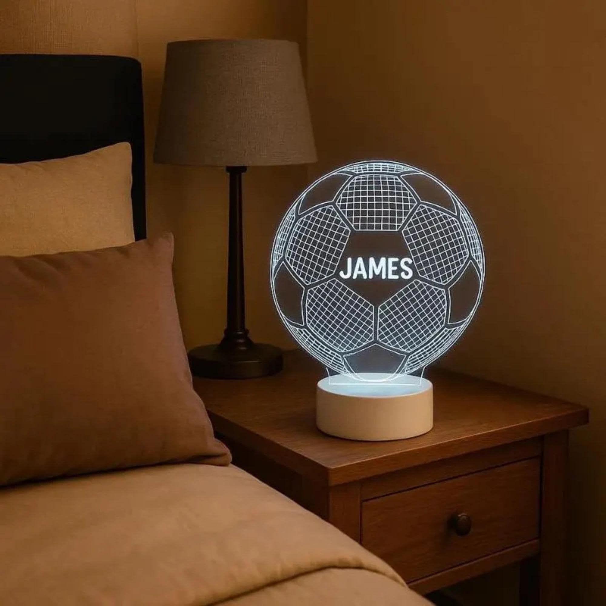 Personalised Football Lamp – Custom Name LED Soccer Night Light, Boys Bedroom Decor, Birthday Gift, Kids Room Decor